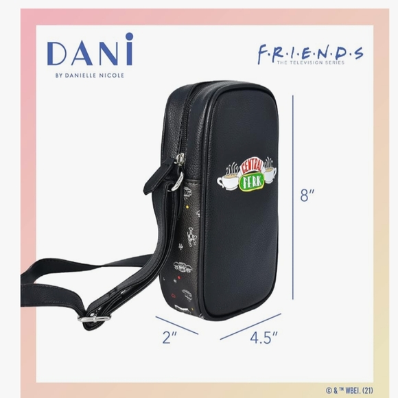Danielle Nicole Black Friends Central Perk Crossbody Bag - Picture 2 of 10